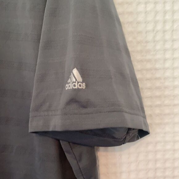 Adidas Golf Polo Shirt Size 2XL Collared Muted Stripes Short Sleeves Gray - Picture 4 of 10